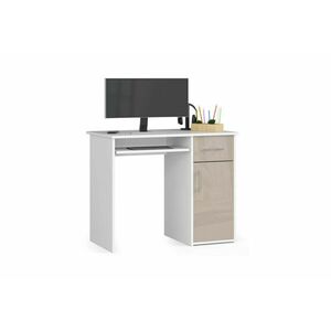 PINTA 2 íróasztal, 90x74x50, fehér/cappucino fényes kép