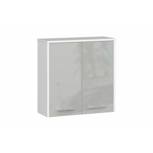 JOLANDA fürdőszoba szekrény, 60x60x22, 5, fehér/szürke fényes kép