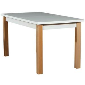 Asztal ST28 140X80+40 fehér/bükkfa kép