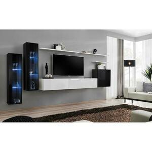 Nappali bútor Switch üveg+LED XI Fekete/fehér kép