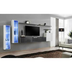 Nappali bútor Switch üveg+LED XI fehér/Grafit kép