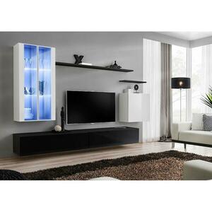 Nappali bútor Switch üveg+LED XII fehér/Fekete kép
