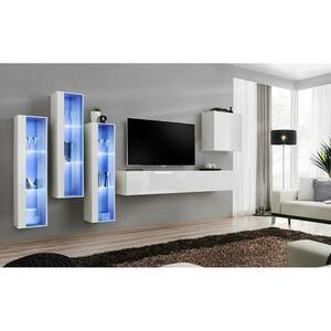 Nappali bútor Switch üveg+LED XIII fehér kép