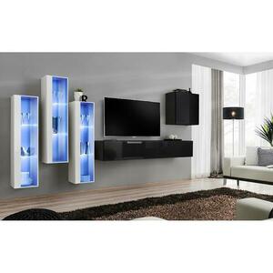Nappali bútor Switch üveg+LED XIII fehér/Fekete kép