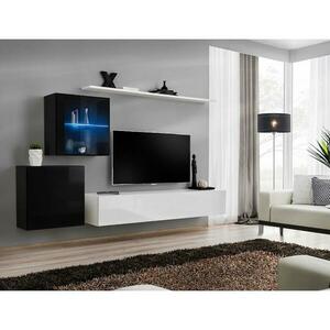 Nappali bútor Switch XV üveg +LED fehér/fekete kép