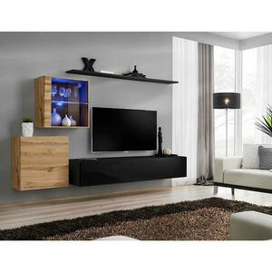 Nappali bútor Switch XV +LED wotan / fekete kép