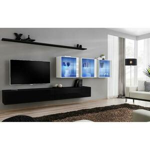 Nappali bútor Switch XVII üveg +LED fekete/fehér kép