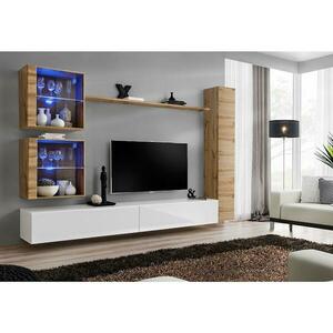 Nappali bútor Switch XVIII üveg +LED Wotan/fehér kép