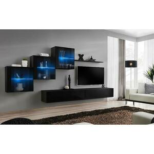 Nappali bútor Switch XVIII üveg +LED fekete kép