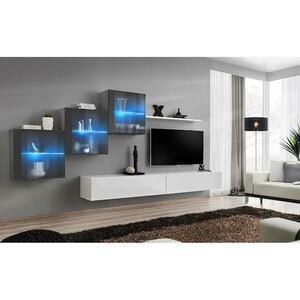 Nappali bútor Switch XVIII üveg +LED Grafit/fehér kép