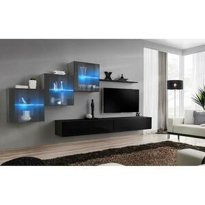 Nappali bútor Switch XVIII üveg +LED Grafit/fekete kép