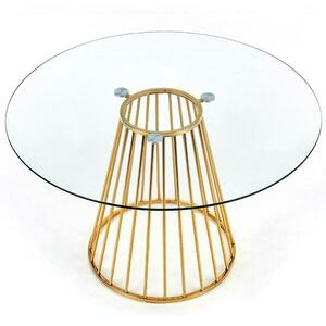 Asztal Liverpool 120 Üveg/Acél – Transparentny/Aranysárga kép