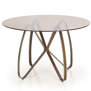 Asztal Lungo 120 Üveg/Acél – Barna/Aranysárga kép