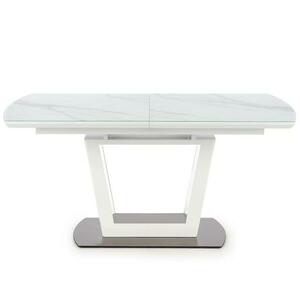 Kinyitható asztalok Blanco 160/200x90cm Üveg/Mdf/Acél – Fehér Marmur/Fehér kép