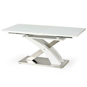 Asztal Sandor 2 160/220 Üveg/Mdf/Acél – Fehér kép
