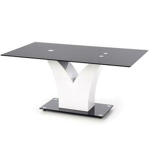 Asztal Vesper 160 Üveg/Mdf – Fekete/Fehér kép
