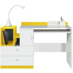 Íróasztal Mobi MO-11 fehér lux/sárga kép