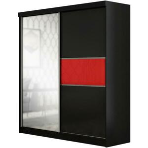 Szekrény Madera 150 cm fekete/piros kép