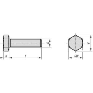 Csavar 5.8 8x30 DIN933 ZN kép