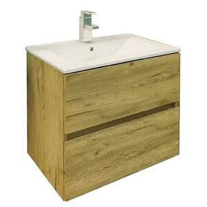 Fürdőszoba bútor készlet Momo D60 L2422 0D2S tölgy arany szekrény+mosdókagyló kép