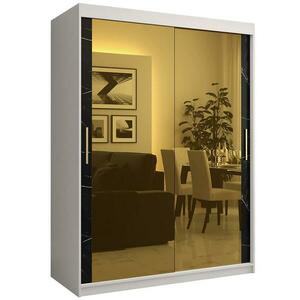Szekrény Platinum T3 150 fehér márvány/fekete kép