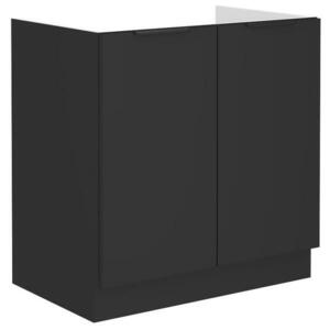 Konyhaszekrény Siena fekete matt 80zl 2f bb kép