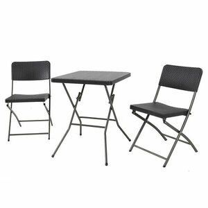 Négyzet alakú asztalkészlet + 2 székkel fekete kép