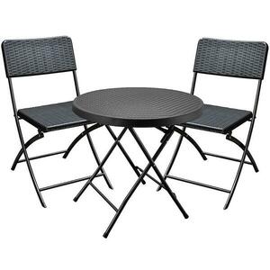 Kerek asztal szett + 2 szék fekete kép