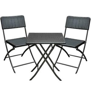Négyzet alakú asztalkészlet + 2 szék fekete kép