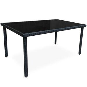 Kerti asztal technorattan Dandy 150x90 fekete kép