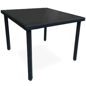 Kerti asztal technorattan Dandy 90x90 fekete kép