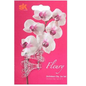 Dekoratív virágcsipeszek Fleury műanyag / áttetsző 4cm; 2db kép