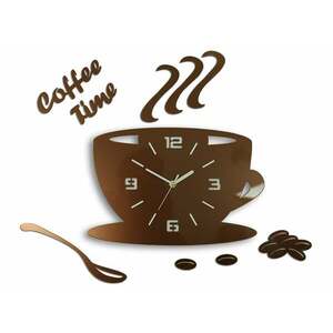 Modern falióra COFFE TIME 3D COPPER copper (öntapadós falióra) kép