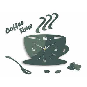 Modern falióra COFFE TIME 3D GRAY gray (öntapadós falióra) kép