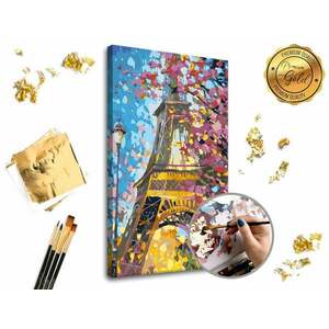 Festés számok szerint PREMIUM GOLD - Eiffel Tower (kifestő) kép