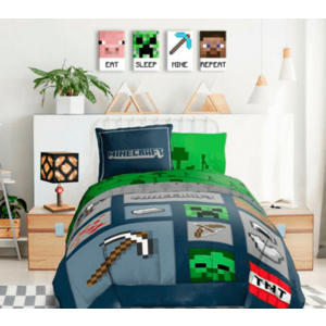 Minecraft vászonkép - a legjobb karakterek vásznon - Eat, Sleep, Mine, Repeat () kép