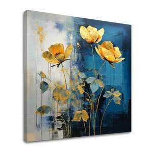 Időtlen elegancia vásznon Arany virágok modern designban kép