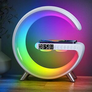 RGB intelligens LED lámpa, digitális kijelzővel, telefontöltéssel, ébresztő funkcióval kép