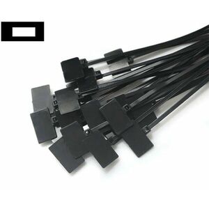 Címkés kábelkötegelő (100 db) - Fekete kép
