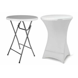 GARTHEN Parti asztal összecsukható BISTRO Fehér 80 x 110 cm kép