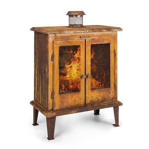 Blumfeldt Flame Locker, tűzrakóhely, vintage kerti kandalló, 58 x 30 cm, acél, rozsdás megjelenés kép