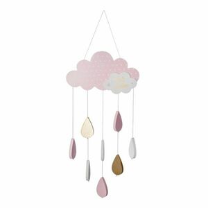 Függesztett felhő alakú dekoráció, cseppekkel, rózsaszín - GOUTTES - Butopêa kép