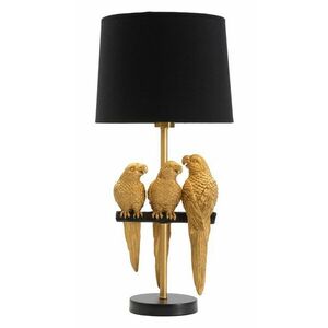 Asztali lámpa 62 cm, madarak, fekete, arany - PERRUCHES - Butopêa kép
