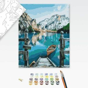 Festés szám szerint hajó a tónál kép