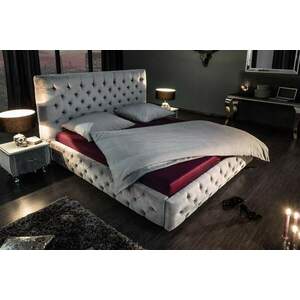 Stílusos francia ágy Laney 160x200 cm szürke bársony kép