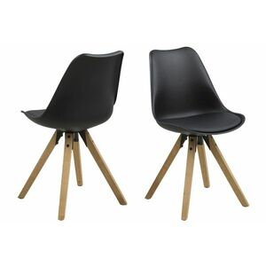 Stílusos szék Nascha fekete-természetes kép