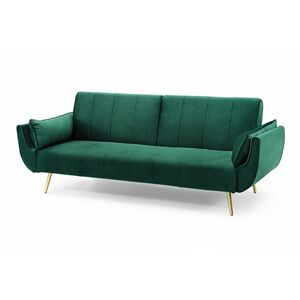 Nyitható ülőgarnitúra Amiyah / 215 cm - zöld bársony / arany kép