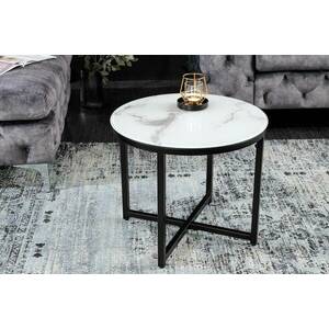 Design oldalsó asztal Latrisha 50 cm fehér - márvány utánzata kép