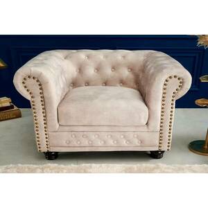 Design fotel Chesterfield pezsgő bársony kép