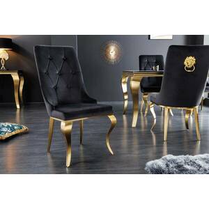 Design szék Rococo Levia fej fekete / arany kép